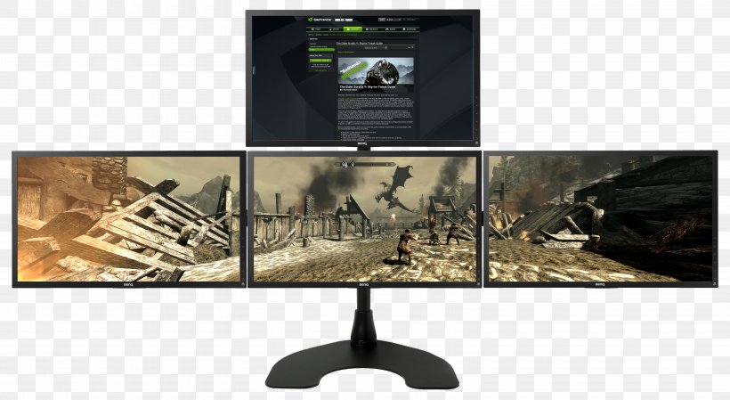 Graphics Cards & Video Adapters Multi-monitor Computer Monitors GeForce Digital Visual Interface, PNG, 6200x3400px, Graphics Cards Video Adapters, Brand, Computer Configuration, Computer Monitor, Computer Monitor Accessory Download Free