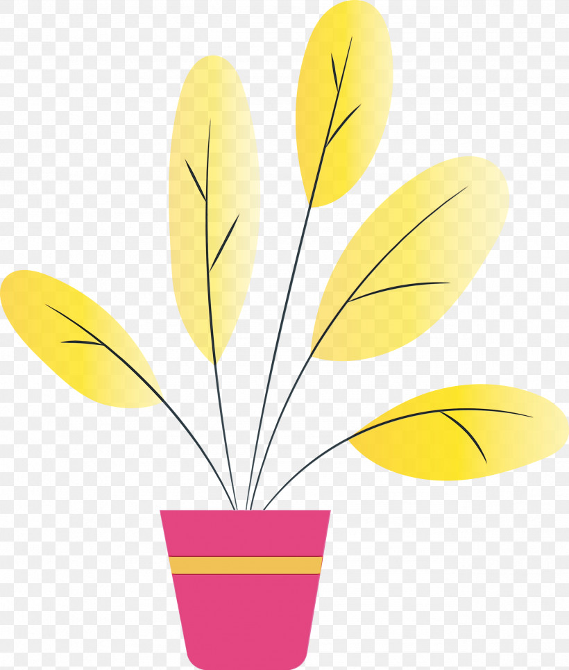 Plant Stem Flower Leaf Yellow Flowerpot, PNG, 2548x3000px, Watercolor, Biology, Flower, Flowerpot, Leaf Download Free