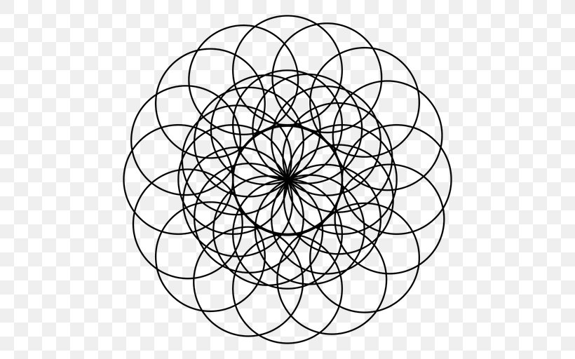 Sacred Geometry Torus Circle, PNG, 512x512px, Sacred Geometry, Area, Black And White, Geometry, Line Art Download Free