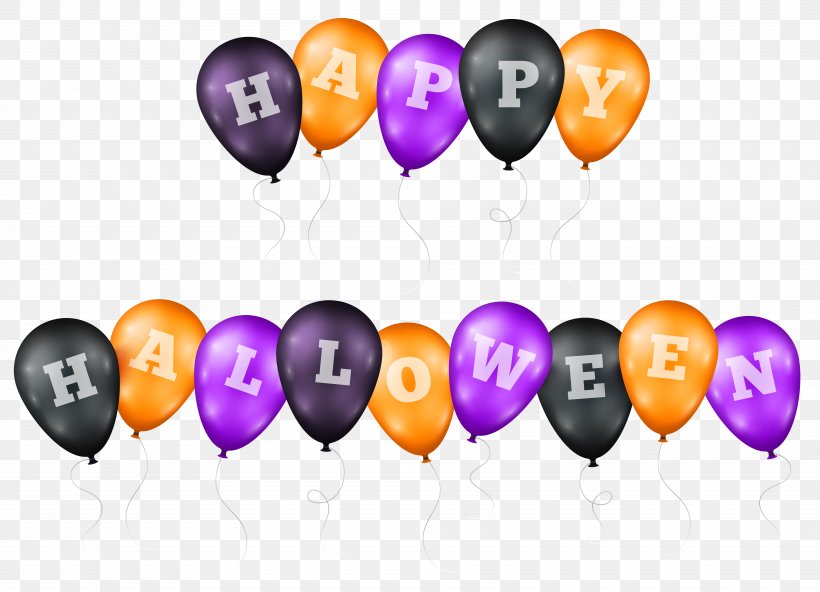 Halloween Balloon Party Clip Art, PNG, 8000x5781px, Halloween, Balloon, Confetti, Heart, Party Download Free