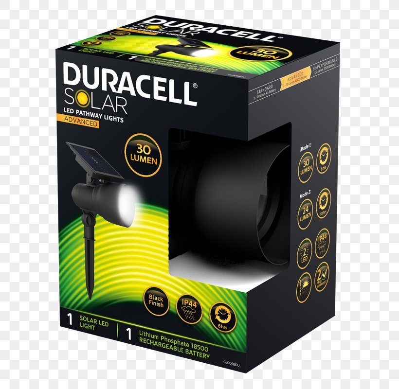 Duracell Solar Security Light Light-emitting Diode Duracell GL044CBDU Pathway Light 15 Lumens, PNG, 800x800px, Light, Duracell, Green, Hardware, Light Fixture Download Free