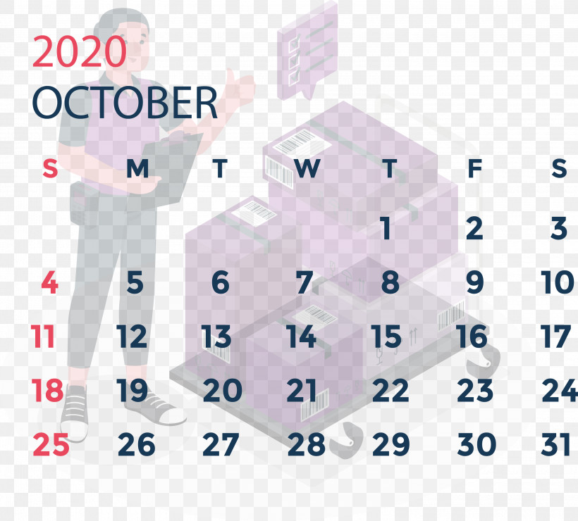 October 2020 Calendar October 2020 Printable Calendar, PNG, 3000x2708px, October 2020 Calendar, Angle, Area, Calendar System, Line Download Free