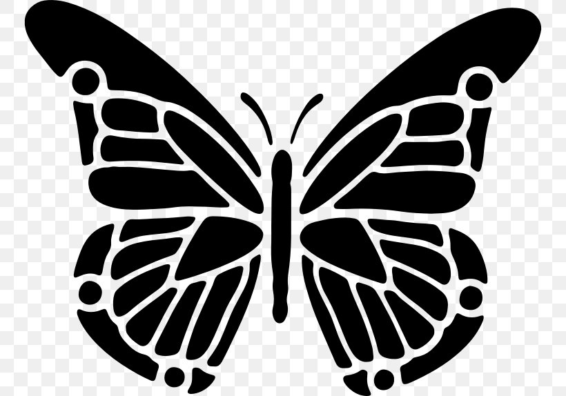 Butterfly Silhouette Clip Art, PNG, 750x574px, Butterfly, Arthropod, Black And White, Brush Footed Butterfly, Flower Download Free