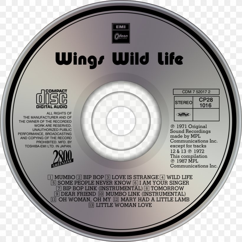 Compact Disc Wild Life Paul McCartney And Wings, PNG, 1000x1000px, Compact Disc, Brand, Computer Hardware, Data Storage Device, Disk Storage Download Free