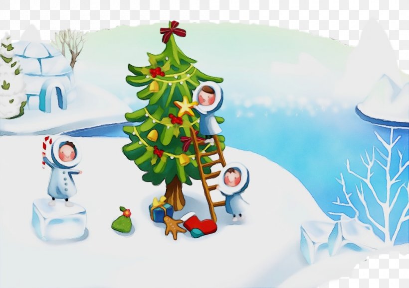 Christmas Tree, PNG, 1000x707px, Watercolor, Christmas, Christmas Decoration, Christmas Eve, Christmas Tree Download Free