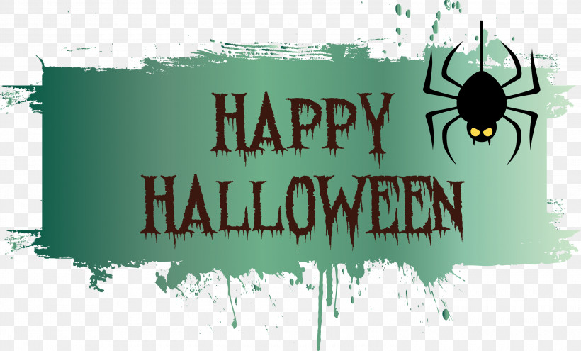 Happy Halloween, PNG, 3000x1811px, Happy Halloween, Banner, Insect, Logo, M Download Free