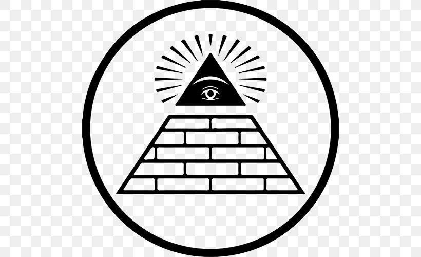 Eye Of Providence Symbol God Religion Illuminati, PNG, 500x500px, Eye Of Providence, Area, Black And White, Brand, Christian Symbolism Download Free