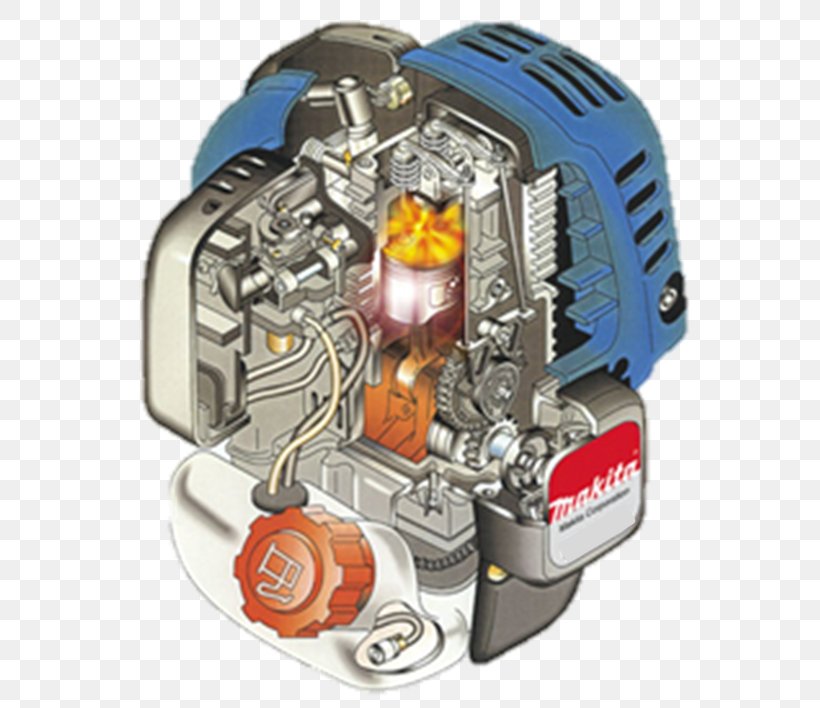Four-stroke Engine Fuel Makita Two-stroke Engine, PNG, 575x708px, Engine, Auto Part, Dolmar, Exhaust Gas, Fourstroke Engine Download Free