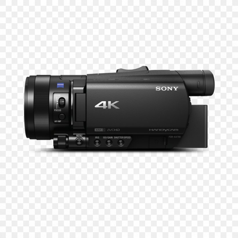 Sony Handycam FDR-AX100 Sony FDR-AX700 4K Camcorder Video Cameras, PNG, 1000x1000px, 4k Resolution, Sony Handycam Fdrax100, Camera, Camera Lens, Cameras Optics Download Free