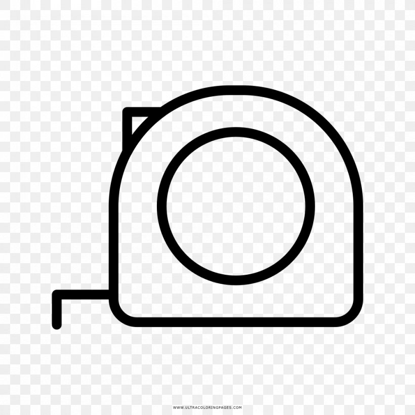 Tape Measures Drawing Tool Ruler Measurement, PNG, 1000x1000px, Tape Measures, Area, Black And White, Clock, Coloring Book Download Free