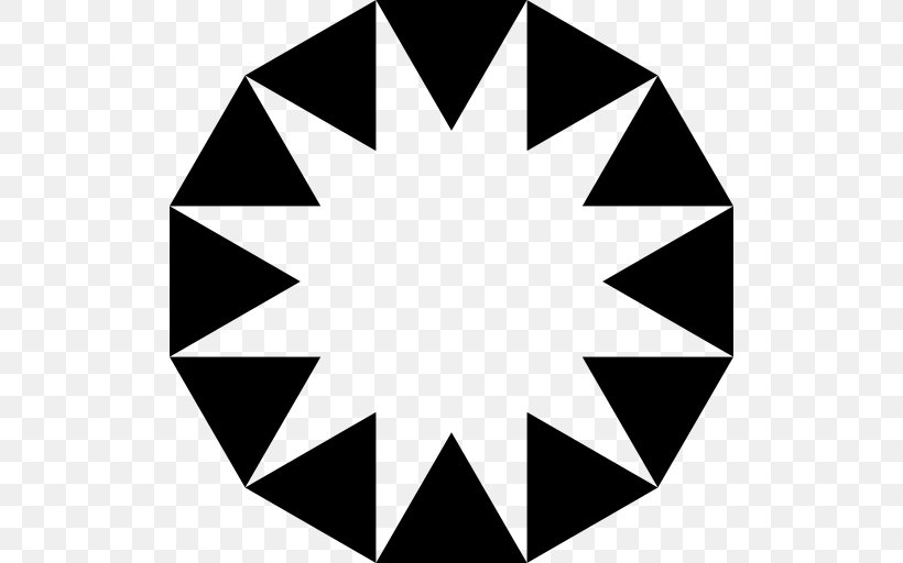 Dodecagon Triangle Geometry Hexagon, PNG, 512x512px, Dodecagon, Area, Black, Black And White, Color Download Free