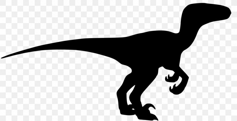 Velociraptor Image Silhouette Dinosaur Clip Art, PNG, 1005x514px, Velociraptor, Animal Figure, Blackandwhite, Cartoon, Claw Download Free