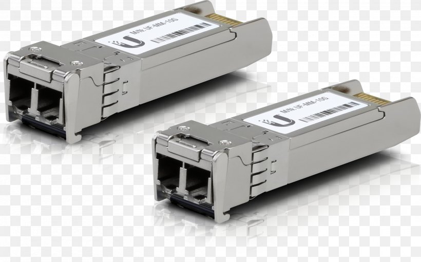 Small Form-factor Pluggable Transceiver Gigabit Interface Converter Multi-mode Optical Fiber 10 Gigabit Ethernet Single-mode Optical Fiber, PNG, 2000x1244px, 10 Gigabit Ethernet, Gigabit Interface Converter, Adapter, Electrical Connector, Electronic Component Download Free