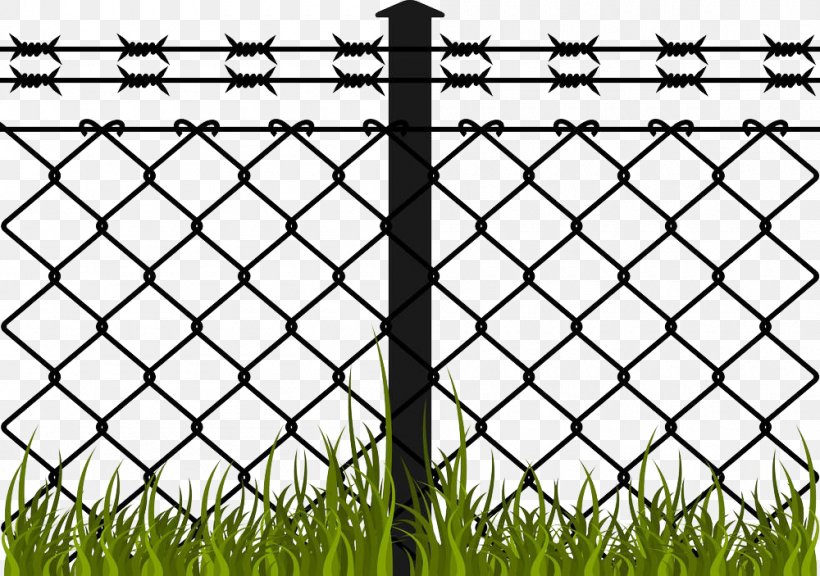 Barbed Wire Fence Chain-link Fencing, PNG, 1000x703px, Barbed Wire, Area, Black And White, Chain Link Fencing, Cutting Download Free