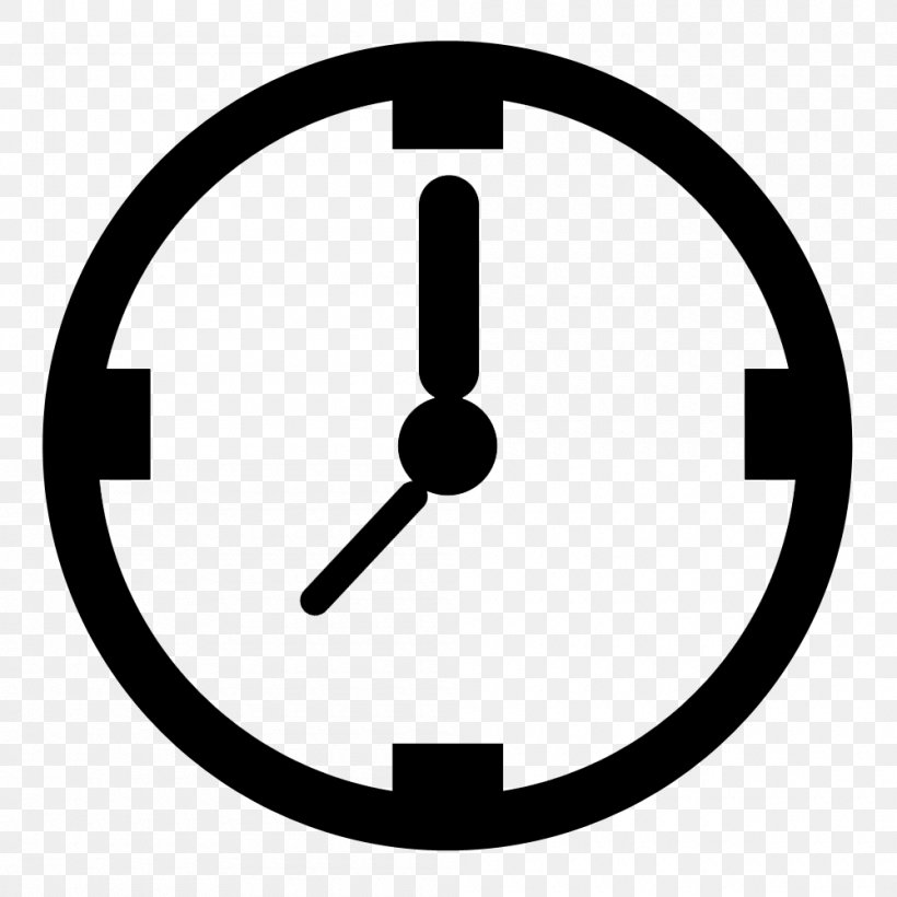 Clock Icon, PNG, 1000x1000px, Clock, Alarm Clocks, Area, Black And White, Clip Art Download Free