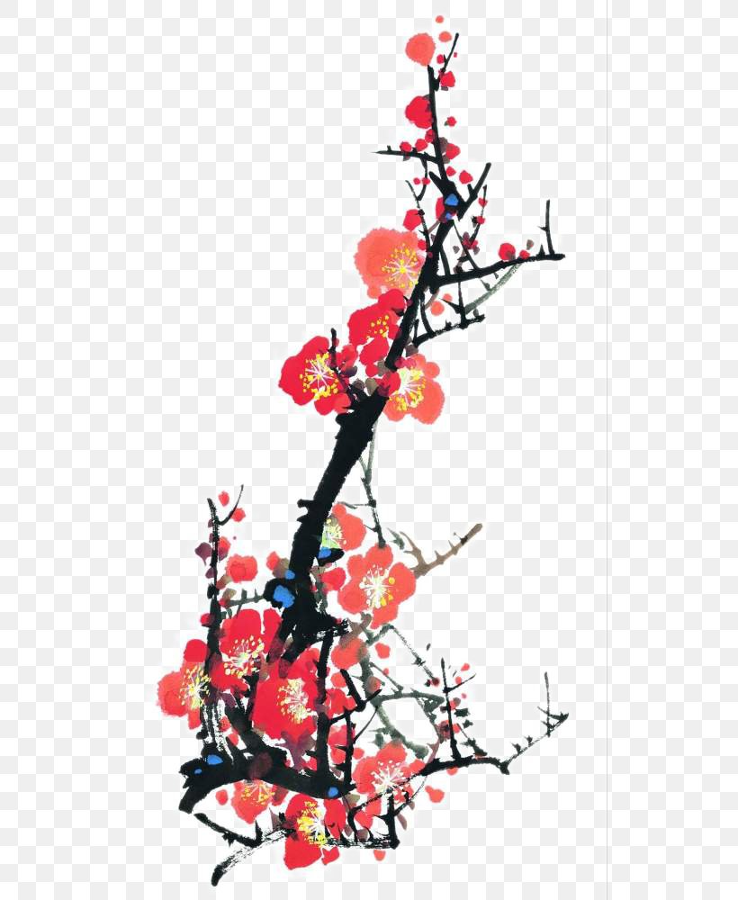 Ink Wash Painting Chinese Painting Plum Blossom Bird-and-flower Painting, PNG, 531x1000px, Ink Wash Painting, Art, Birdandflower Painting, Blossom, Branch Download Free