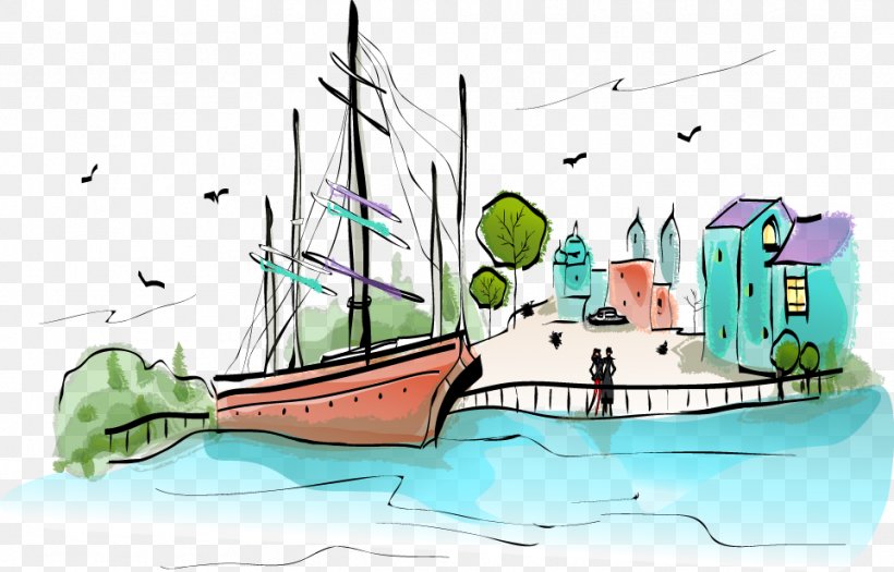 Cartoon Drawing Illustration, PNG, 962x616px, Cartoon, Art, Drawing, House, Naval Architecture Download Free