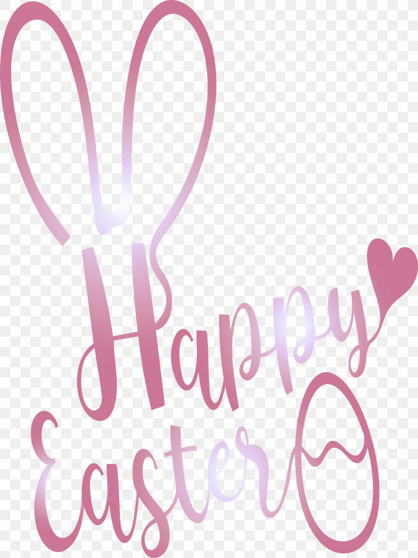 Happy Easter With Bunny Ears, PNG, 2247x3000px, Happy Easter With Bunny Ears, Heart, Logo, Love, Pink Download Free