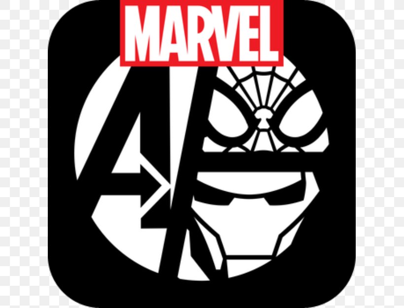 Spider-Man Marvel Comics Marvel Cinematic Universe Comic Book Marvel Unlimited, PNG, 625x625px, Spiderman, App Store, Black And White, Brand, Comic Book Download Free