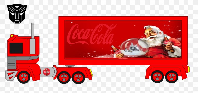 Optimus Prime Truck Coca-Cola, PNG, 1024x484px, Optimus Prime, Advertising, Banner, Brand, Cartoon Download Free