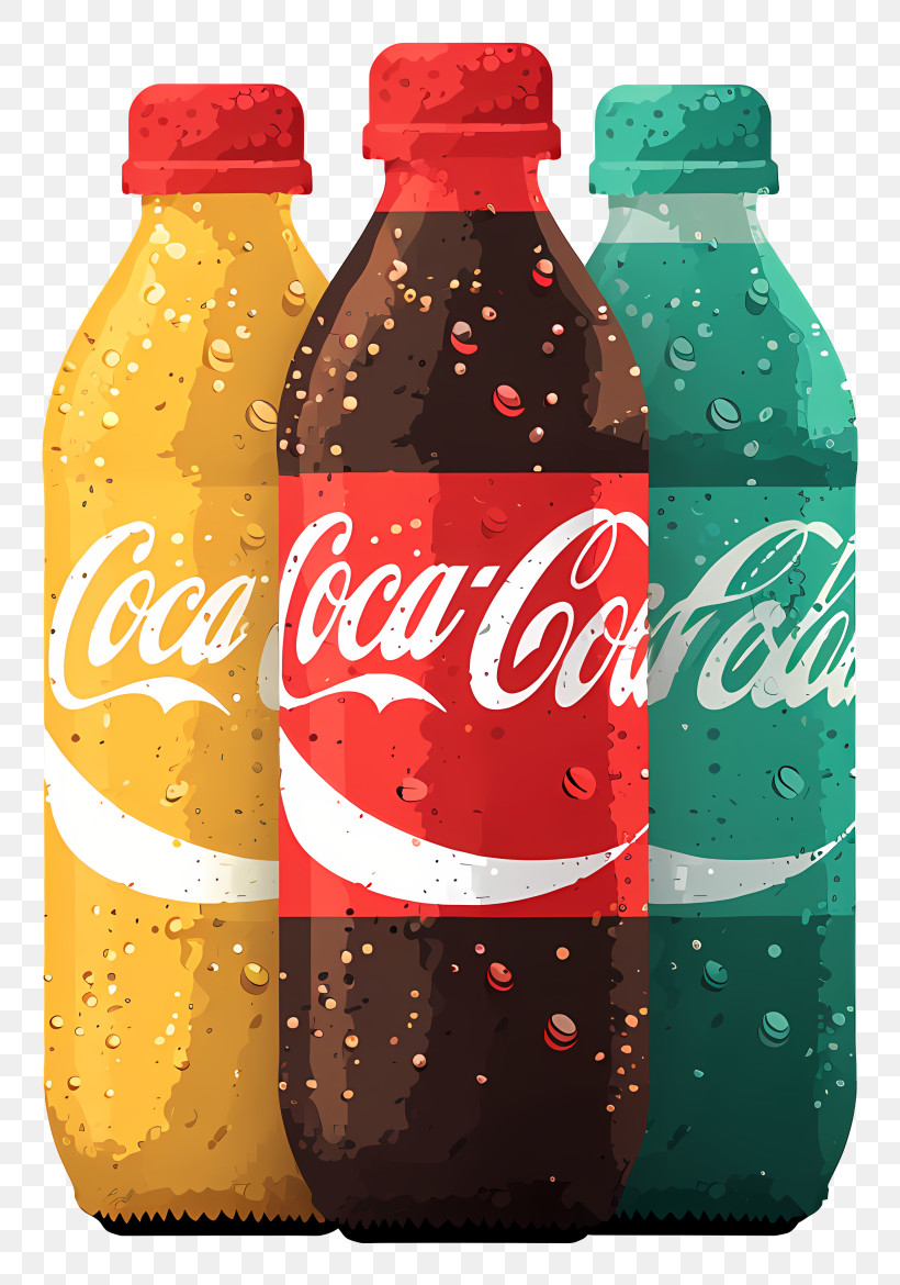 Realistic Soft Drink - Coca-Cola Bottles Illustration PNG