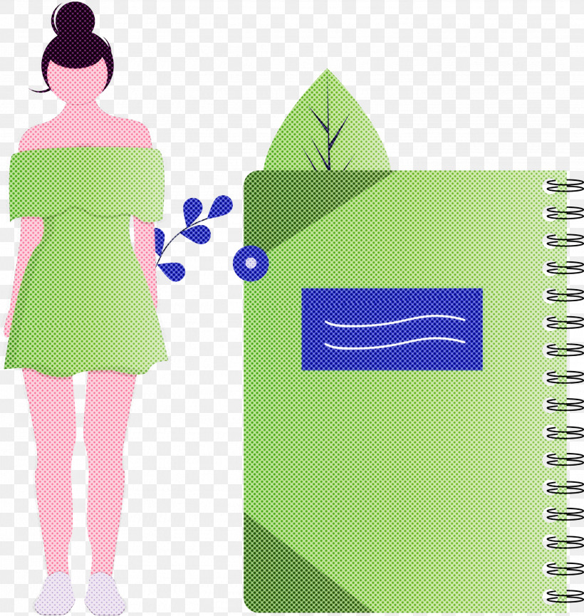Notebook Girl, PNG, 2841x3000px, Notebook, Girl, Green, Line, Paper Download Free