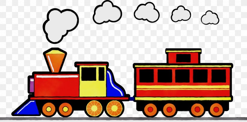 Train Cartoon, PNG, 2400x1189px, Watercolor, Art, Brio, Fictional Character, Locomotive Download Free