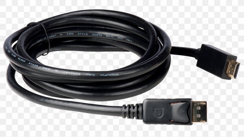 HDMI DisplayPort Electrical Cable D-subminiature Digital Visual Interface, PNG, 1600x900px, Hdmi, Adapter, American Wire Gauge, Cable, Coaxial Cable Download Free
