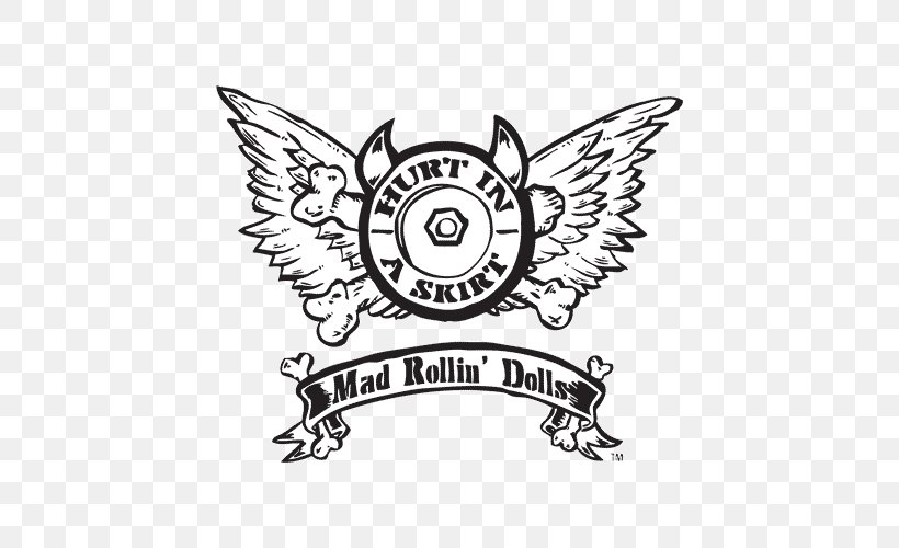 High Noon Saloon Roller Derby Mad Rollin' Dolls Logo Women's Flat Track Derby Association, PNG, 500x500px, High Noon Saloon, Area, Black And White, Brand, Drawing Download Free
