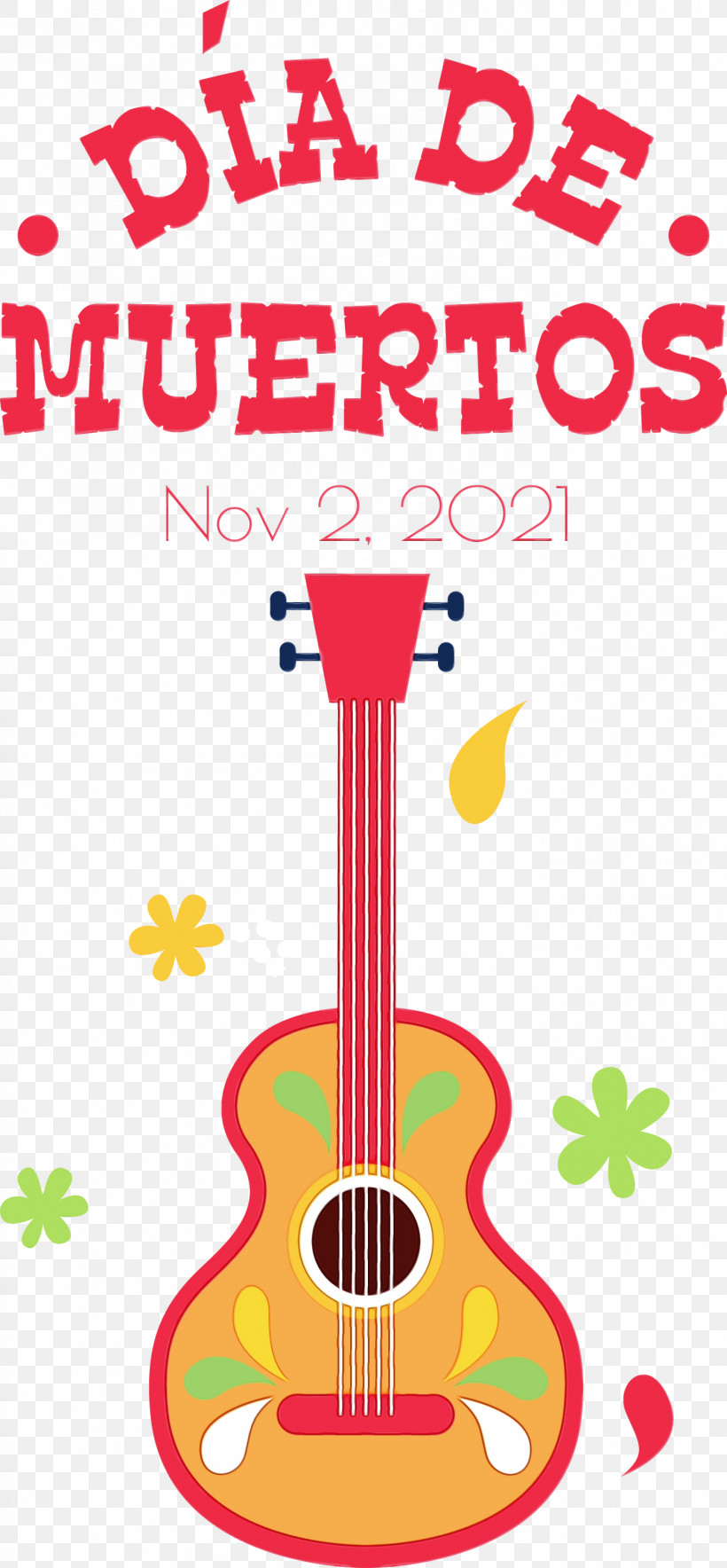 Guitar, PNG, 1391x3000px, Day Of The Dead, Cartoon, Country Music, Dia De Los Muertos, Flower Download Free