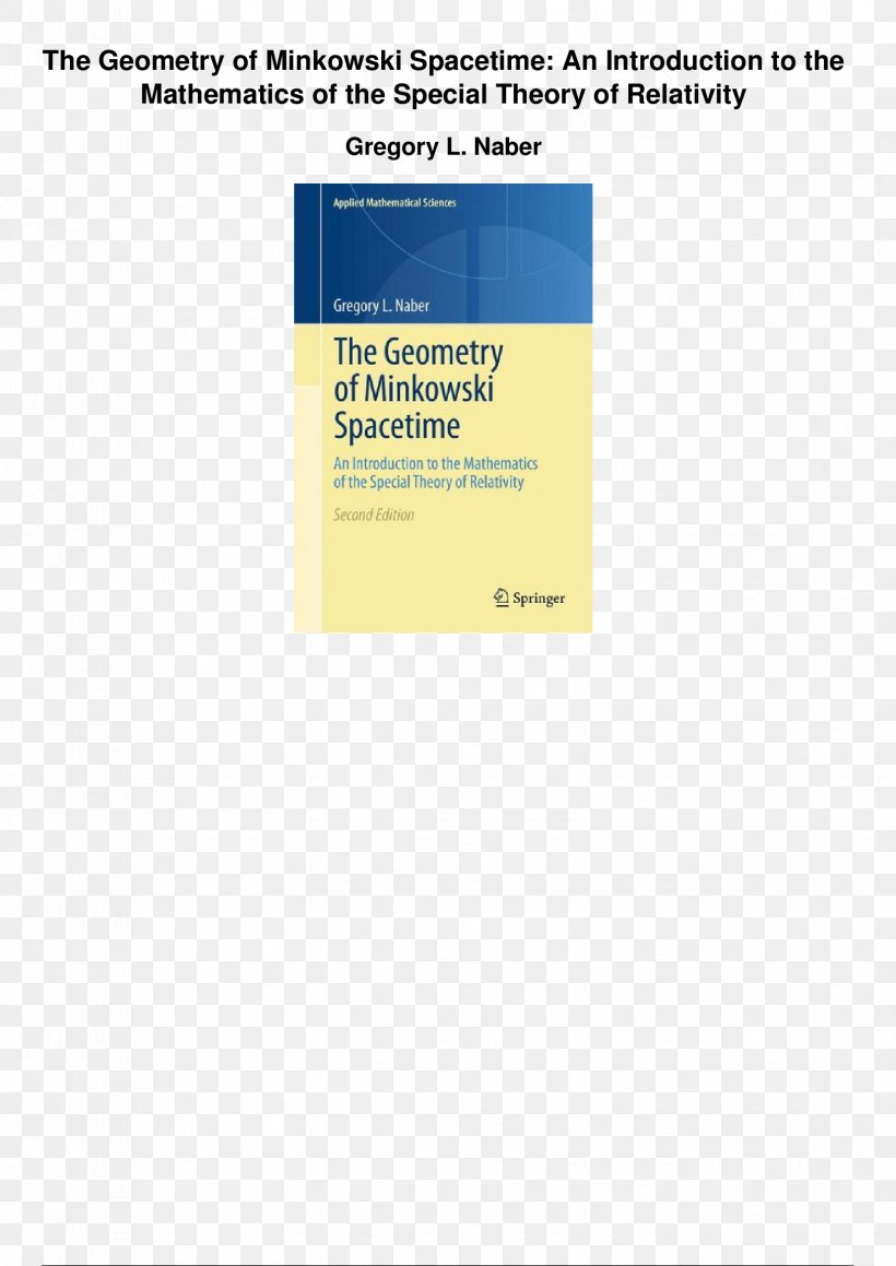 The Geometry Of Minkowski Spacetime Special Relativity Mathematics, PNG, 1654x2339px, Special Relativity, Brand, Function, Geometry, Hermann Minkowski Download Free