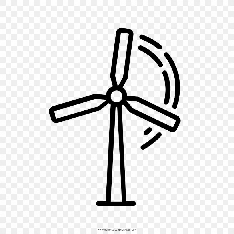 Wind Power Turbina Eólica Turbine Drawing Natural Gas, PNG, 1000x1000px, Wind Power, Area, Black And White, Coloring Book, Combustion Download Free