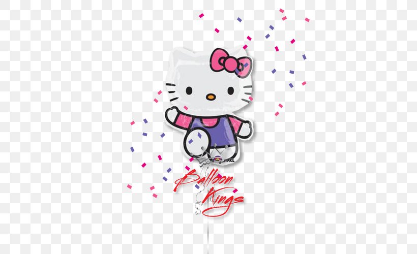 Hello Kitty Balloon Kitty Party Birthday, PNG, 500x500px, Watercolor, Cartoon, Flower, Frame, Heart Download Free