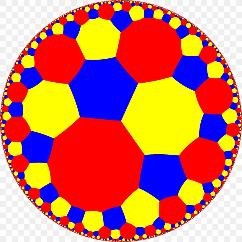 Tessellation Hexagonal Tiling Honeycomb Hyperbolic Geometry Truncation, PNG, 2520x2520px, Tessellation, Area, Ball, Decagon, Hexagon Download Free
