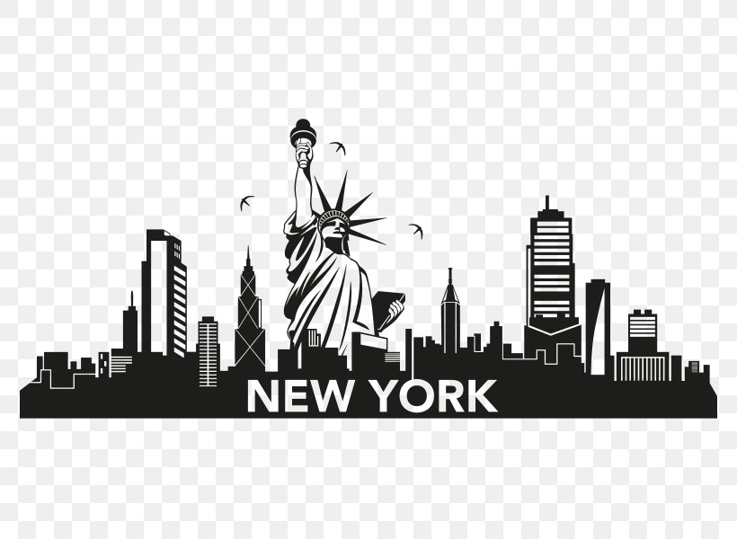 The Skyline Hotel Drawing Stencil Wall Decal, PNG, 800x600px, Skyline, Black And White, Brand, City, Drawing Download Free