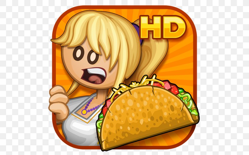 Papa's Taco Mia HD Papa's Taco Mia To Go! Papa's Pizzeria HD Papa's Pancakeria HD, PNG, 512x512px, Taco, Android, App Store, Aptoide, Cartoon Download Free