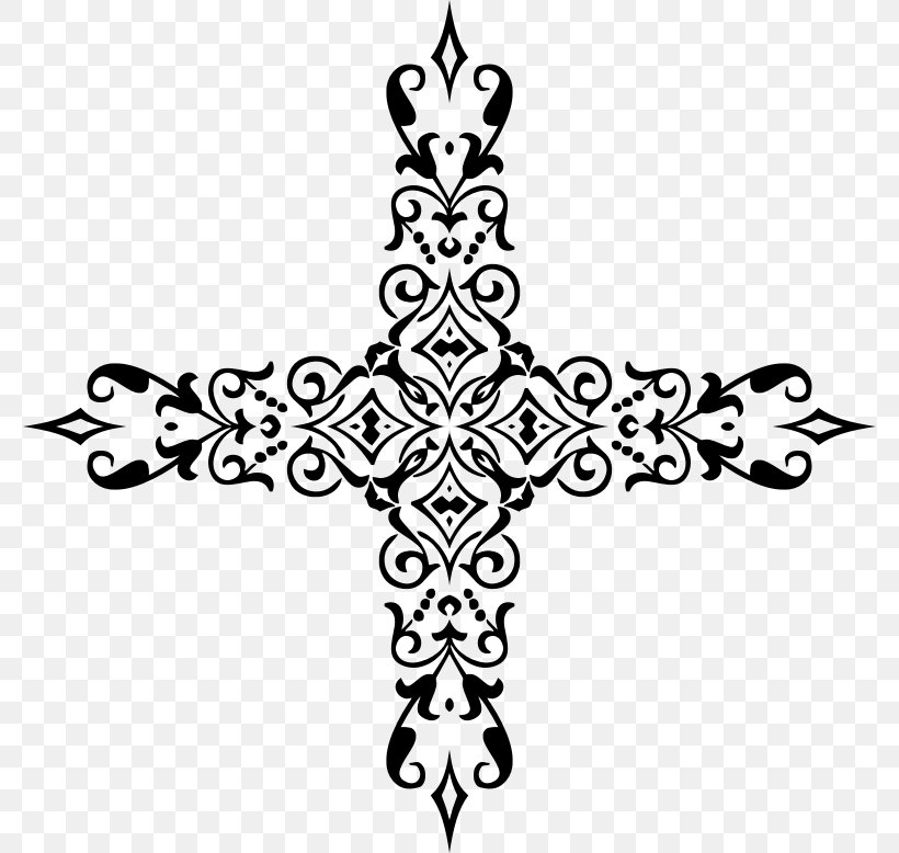 Christian Cross Ornament Clip Art, PNG, 778x778px, Christian Cross, Black, Black And White, Christianity, Cross Download Free