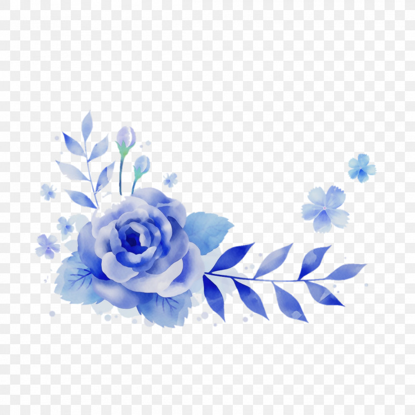 Blue Rose, PNG, 2289x2289px, Watercolor, Blue, Blue Rose, Flower, Paint Download Free