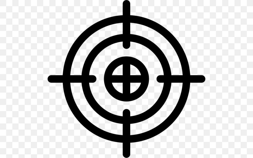 Shooting Target Bullseye Symbol, PNG, 512x512px, Shooting Target, Area, Black And White, Bullseye, Reticle Download Free