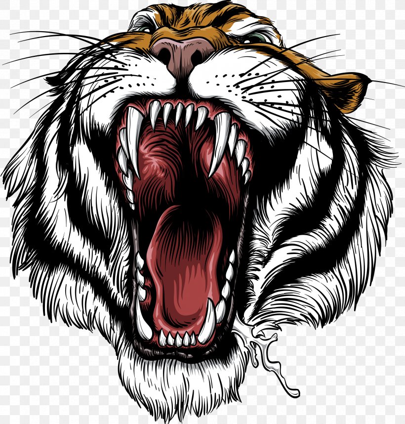 Siberian Tiger Roar Lion Leopard Bengal Tiger, PNG, 2415x2527px, Watercolor, Cartoon, Flower, Frame, Heart Download Free
