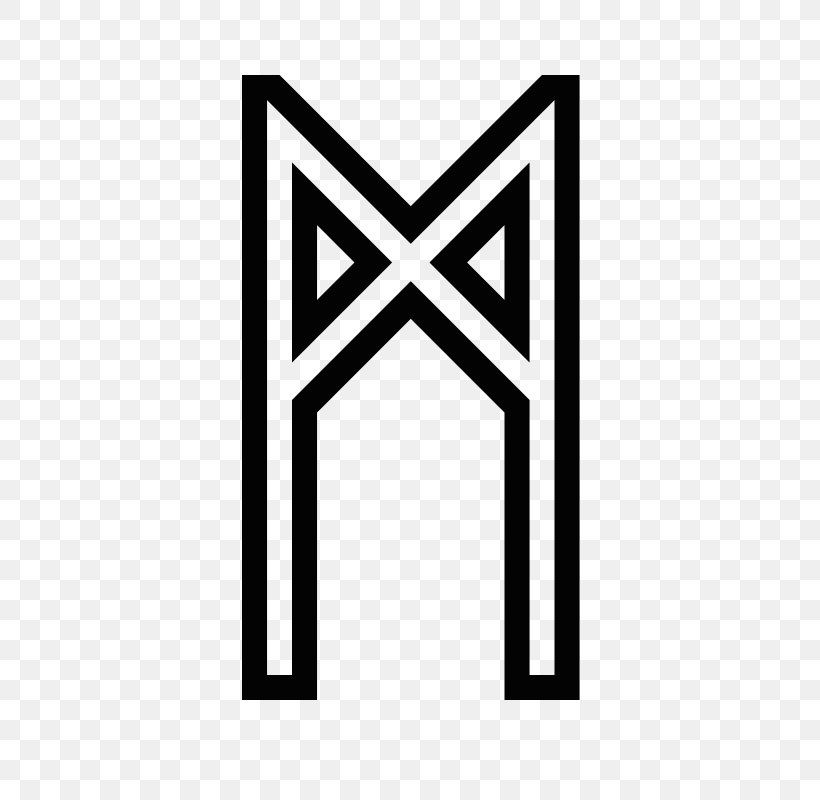 Mannaz Runes Runic Magic Ehwaz Fortune-telling, PNG, 600x800px, Mannaz, Alphabet, Area, Black, Black And White Download Free