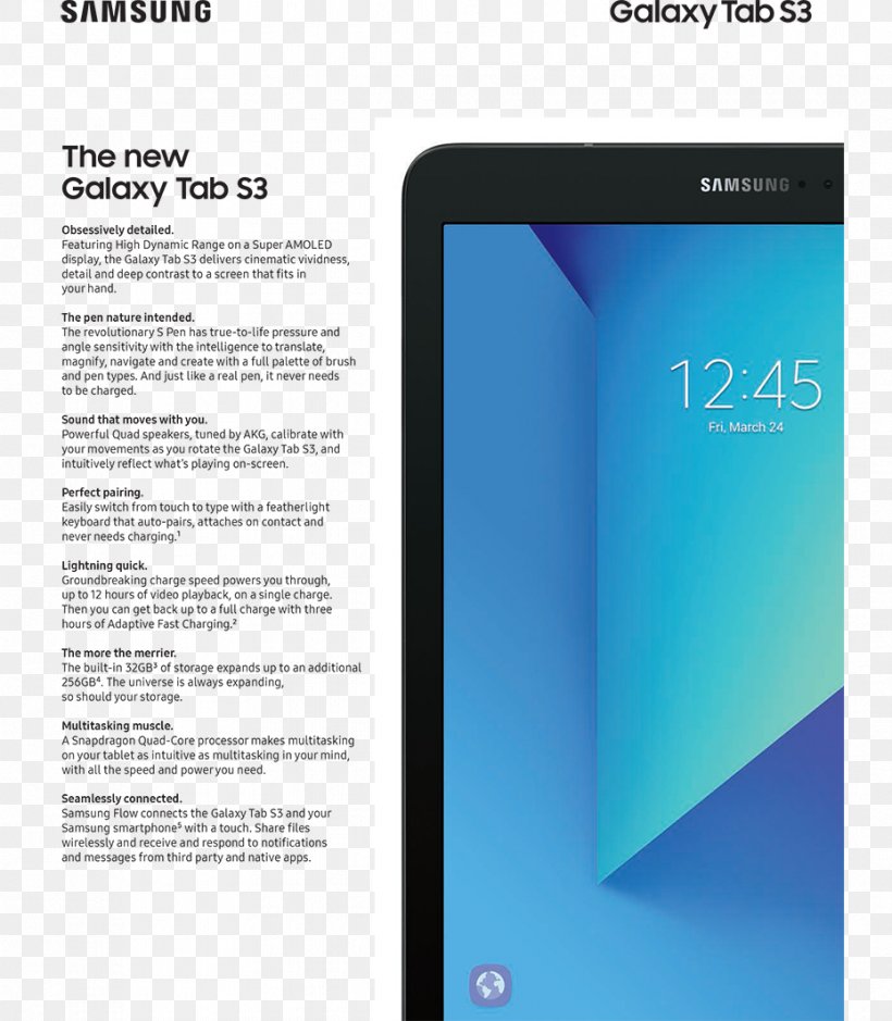 Samsung Galaxy Tab S3 Android U.S. Cellular Telephone, PNG, 930x1066px, Samsung Galaxy Tab S3, Android, Brand, Gadget, Mobile Device Download Free