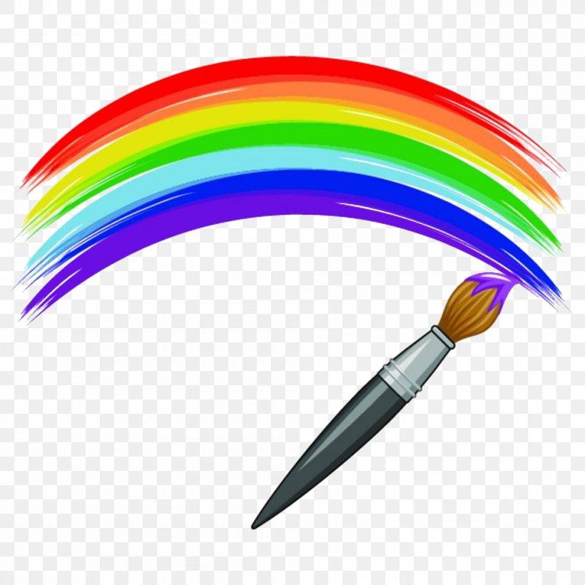 Paintbrush Royalty-free Rainbow, PNG, 1000x1000px, Paintbrush, Art, Brush, Color, Drawing Download Free