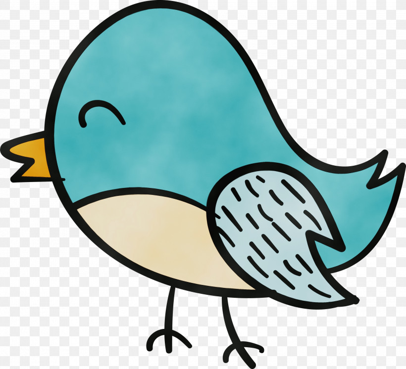 Beak Teal, PNG, 3000x2730px, Cartoon Bird, Beak, Cute Bird, Paint, Teal Download Free