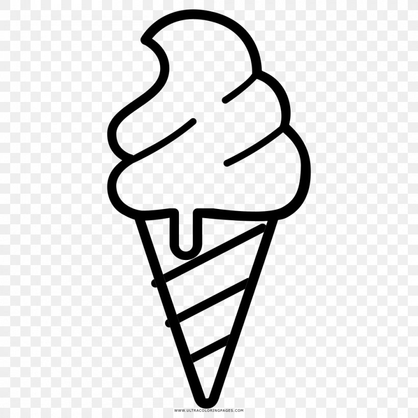 Ice Cream Drawing Coloring Book Line Art, PNG, 1000x1000px, Ice Cream, Area, Black And White, Coloring Book, Deviantart Download Free