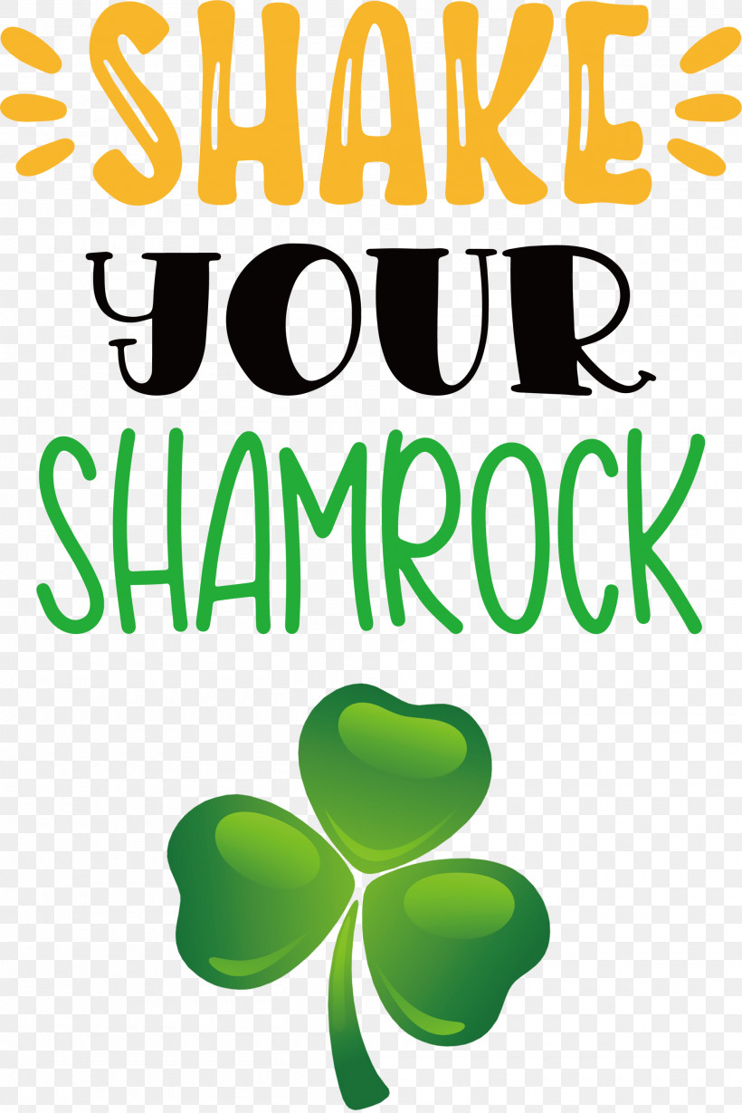 Shake Your Shamrock St Patricks Day Saint Patrick, PNG, 2000x2999px, St Patricks Day, Green, Leaf, Line, Logo Download Free