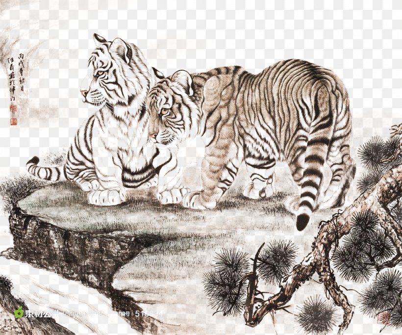 Tiger Eurasian Lynx Lion Cat Carnivora, PNG, 1024x854px, Tiger, Animal, Big Cats, Black And White, Carnivora Download Free