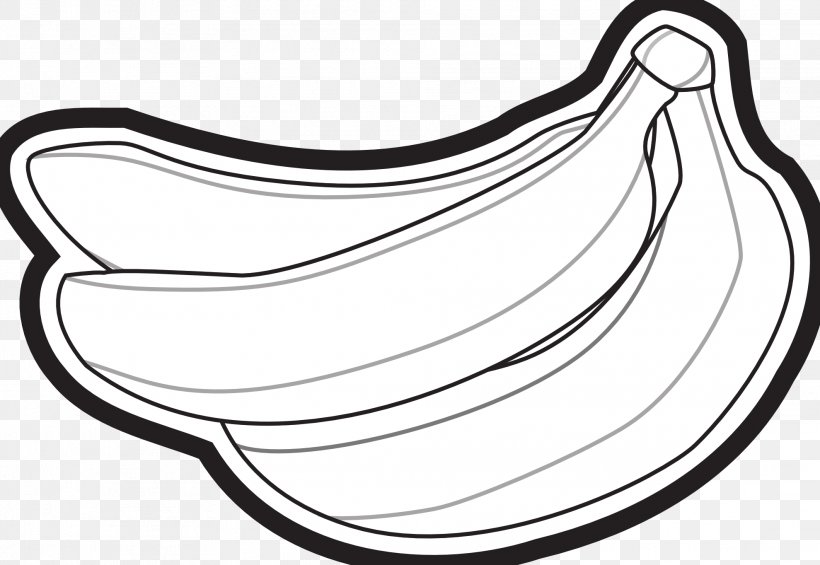 Banana Split Black And White Clip Art, PNG, 1979x1364px, Banana Split, Banana, Banana Peel, Black And White, Coloring Book Download Free