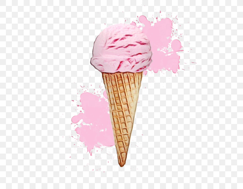 Ice Cream, PNG, 640x640px, Watercolor, Cone, Flavor, Ice, Ice Cream Download Free