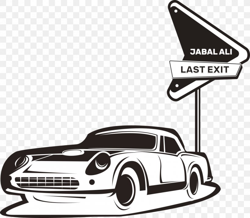 Last Exit Al Khawaneej Last Exit, PNG, 1104x965px, Car, Automotive Design, Black And White, Brand, Compact Car Download Free